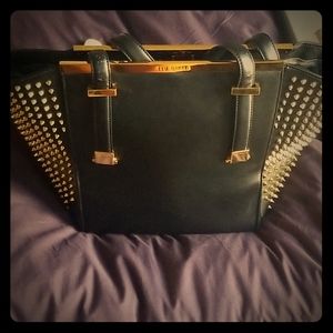 Ted Baker Marion Leather Gold Studded Shopper RARE